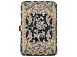 RUSSIAN GILT SILVER CLOISONNE ENAMEL CIGARETTE CASE