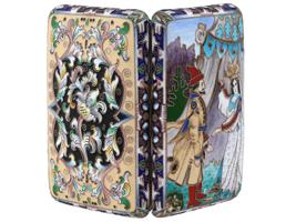 RUSSIAN GILT SILVER CLOISONNE ENAMEL CIGARETTE CASE