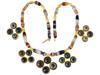 ANCIENT ROMAN 23K GOLD LACE AGATE BEADED NECKLACE PIC-0