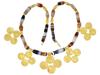 ANCIENT ROMAN 23K GOLD LACE AGATE BEADED NECKLACE PIC-1