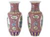 PAIR VINTAGE MATCHING CHINESE FAMILLE ROSE VASES PIC-1