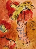 1960 BIBLICAL COLOR LITHOGRAPH BY MARC CHAGALL