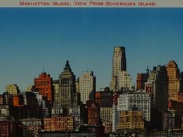 1930S COLOR LITHOGRAPH LANDSCAPE VIEW OF MANHATTAN