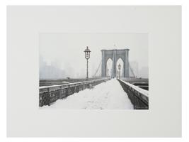 MICHAEL J LEU BROOKLYN BRIDGE HAND SIGNED PRINT