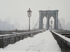 MICHAEL J LEU BROOKLYN BRIDGE HAND SIGNED PRINT