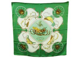 VINTAGE HERMES SPRINGS SILK SCARF IN GREEN IOB