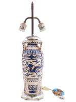 ANTIQUE ORIENTAL PORCELAIN LAMP WITH DRAGON C 1900