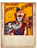 1977 FAMOUS HUNT CIRCUS LITHOGRAPH POSTER BY MOMYER