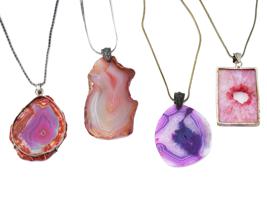 VINTAGE STERLING SILVER DYED AGATE NECKLACES