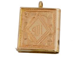 VINTAGE 13KT ROSE GOLD QURAN BOOK LOCKET PENDANT