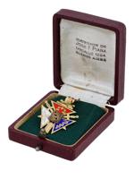 MID CENT GILT SILVER ENAMEL GEMS MASONIC PENDANT