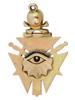 MID CENT GILT SILVER ENAMEL GEMS MASONIC PENDANT PIC-3