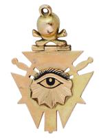 MID CENT GILT SILVER ENAMEL GEMS MASONIC PENDANT