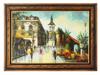 MID CENTURY PAINTING STREET SCENE PEDESTRIANS SIGNED PIC-0