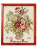 ANTIQUE DUTCH HAND MADE FLOWER EMBROIDERY FRAMED PIC-0