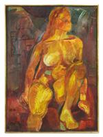 RUSSIAN FEMALE NUDE OIL PAINTING BY YURI ANNENKOV