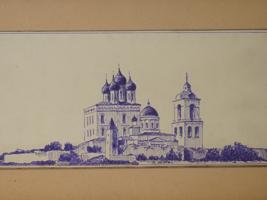RUSSIAN CHURCH INK PAINTING BY KONSTANTIN YUON