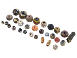 COLLECTION OF ANCIENT ROMAN MOSAIC GLASS STONE BEADS