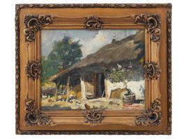 ROMANIAN RURAL OIL PAINTING BY NICOLAE GRIGORESCU