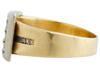 TWO TONE 14K GOLD DIAMOND BAND BELT BUCKLE RING PIC-4