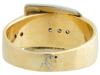 TWO TONE 14K GOLD DIAMOND BAND BELT BUCKLE RING PIC-5