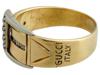 TWO TONE 14K GOLD DIAMOND BAND BELT BUCKLE RING PIC-3