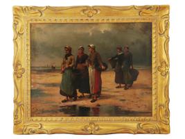 GEORGES ROUZEE ANTIQUE 19TH C FRENCH OIL PAINTING