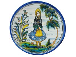 MID CENTURY SPANISH TOLEDO MAJOLICA WALL PLATE