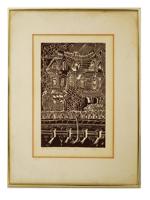 1976 LANDSCAPE LINOCUT PRINT BY PAUL MUSELMAN