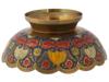 1980S INDIAN GILT BRASS AND ENAMEL CANDY BOWL PIC-2