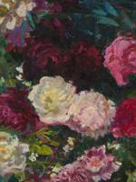 1976 STILL LIFE PAINTING PEONIES EKATERINA ZERNOVA