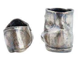 PAIR OF EUROPEAN SILVER PLATED BABY SHOES DESK DECOR