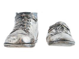 PAIR OF EUROPEAN SILVER PLATED BABY SHOES DESK DECOR