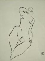 CHINESE FRENCH NUDE PAINTING ATTR TO SANYU CHANG YU