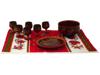 RUSSIAN HAND PAINTED WOODEN KHOKHLOMA TABLEWARE SET PIC-0