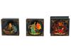 RUSSIAN TRADITIONAL LACQUERED WOODEN TRINKET BOXES PIC-2