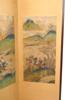 KOREAN INK ON SILK FOUR FOLD SCREEN W HUNTING SCENES PIC-2