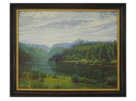 RUSSIAN VINTAGE LANDSCAPE OIL PAINTING ON CANVAS