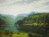 RUSSIAN VINTAGE LANDSCAPE OIL PAINTING ON CANVAS PIC-1