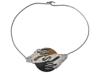 VINTAGE 1990S UNUSUAL SILVER MODERNIST NECKLACE PIC-1