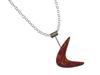 MODERN 925 STERLING SILVER NECKLACE W WOOD PENDANT PIC-2