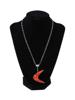 MODERN 925 STERLING SILVER NECKLACE W WOOD PENDANT PIC-0