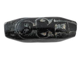 ANCIENT CYLINDER SEAL CARVED FROM BLACK STONE