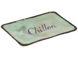 ANTIQUE SWISS ENAMEL PLAQUE WITH CHILLON CASTLE