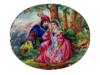 ANTIQUE SWISS ENAMEL PLAQUE W SCENE OF COURTING PIC-0