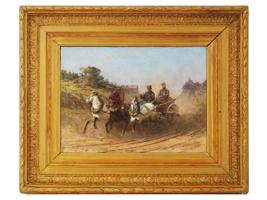 PETR GRUZINSKY ANTIQUE 19TH C RUSSIAN OIL PAINTING