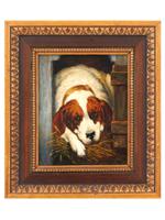AMERICAN DOG PORTRAIT OIL PAINTING BY H HENBO