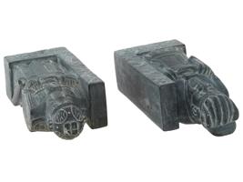 VINTAGE CHINESE SOAPSTONE SCULPTED BOOKENDS SET