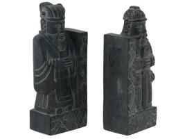 VINTAGE CHINESE SOAPSTONE SCULPTED BOOKENDS SET