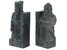 VINTAGE CHINESE SOAPSTONE SCULPTED BOOKENDS SET